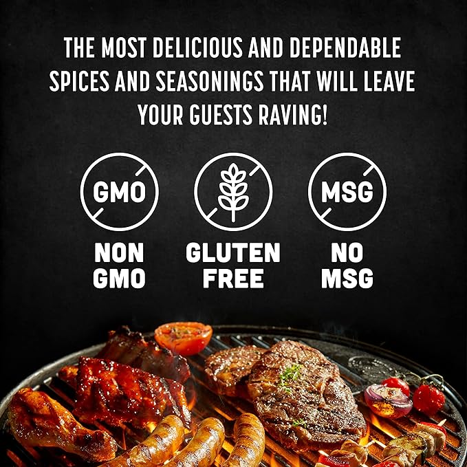 Spice Rack Co. BBQ Seasonings And Rubs - Smoking & Grilling Spices and Seasonings Sets, Grilling Accessories & Smoker Accessories, Unique Fathers Day Gift For Dad, Gifts For Father's Day (5 Pack)
