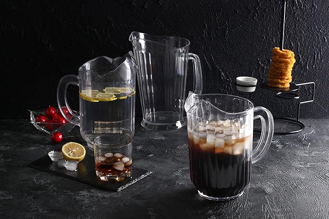 New Star Foodservice 46144 Polycarbonate Plastic Tapered Style Restaurant Water Pitcher, 60-Ounce, Clear