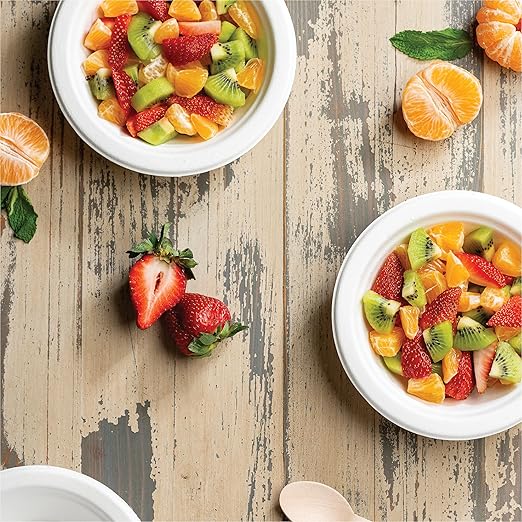 Paper Bowls, 100% Compostable Disposable Soup Bowl [125-Pack] - PFAS-Free - BPI Certified - [16 oz] Heavy Duty, Eco-Friendly, Biodegradable Bagasse Hot Food Plates and Bowls - Natural Brown