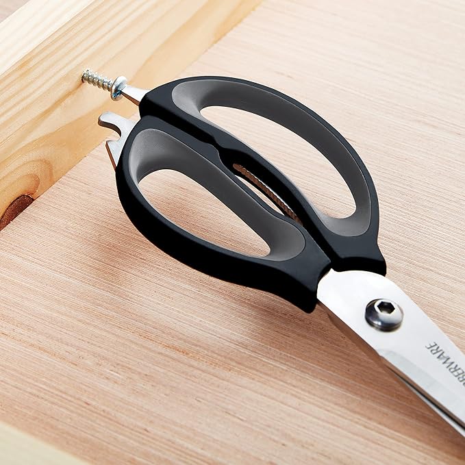 Farberware 4-in-1 Kitchen Shears, 2-Piece, Black and Gray