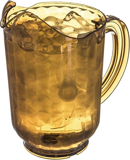 Carlisle FoodService Products Versapour Plastic Pitcher for Kitchen and Restaurant, Polycarbonate, 60 Ounces, Amber, (Pack of 6)