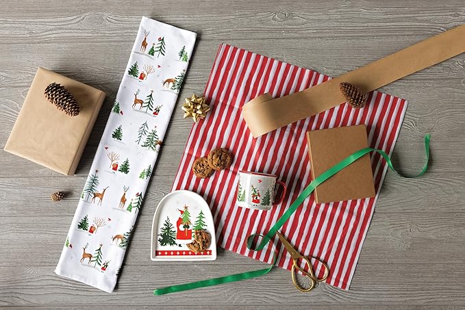 Now Designs Santa's Reindeer Printed Dishtowel (NKT2407D)