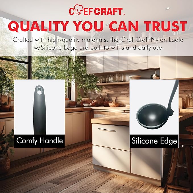 Chef Craft Nylon Ladle w/Silicone Edge