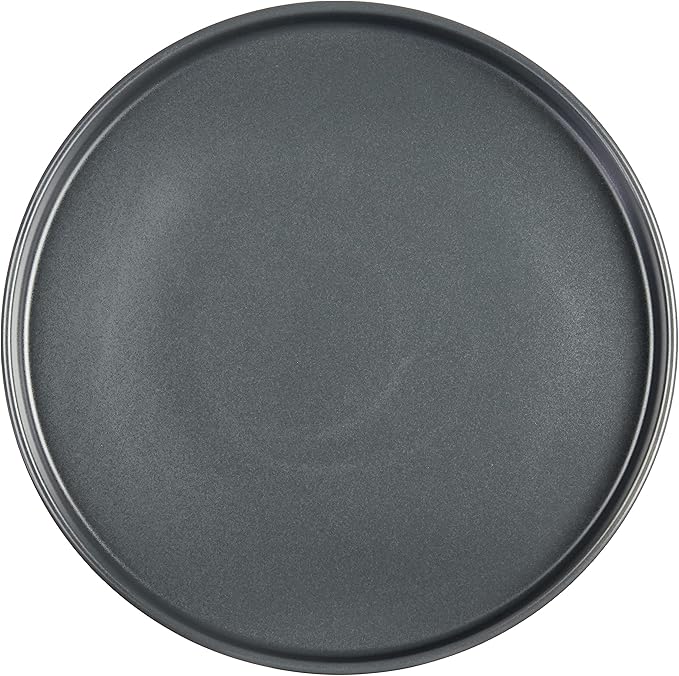 Stone Lain Coupe - Celina Stoneware Round Dinner Plates Set, 4-Piece, Grey Matte