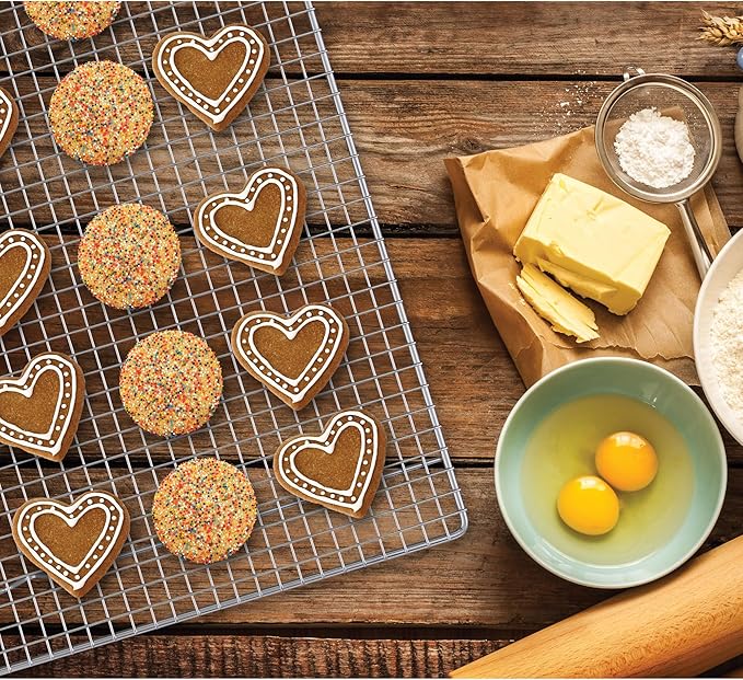 Mrs. Anderson's Baking Professional Cooling Rack, Heavy Duty Steel, Fits Half Sheet Pans, 16.5 x 11.875 x 0.625-Inches