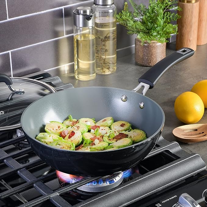 Kenmore Arlington 3.5 QT Aluminum Sauté Pan W/Lid - Black Diamond