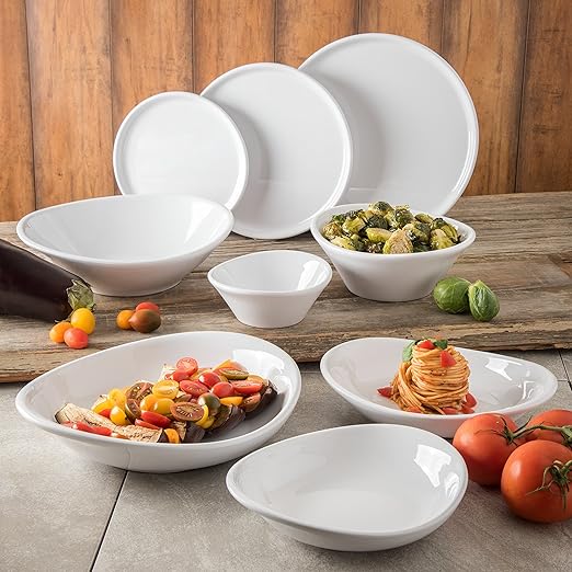 Carlisle FoodService Products Stadia Reusable Plastic Plate Pasta Plate for Home and Restaurant, Melamine, 11.5 Inches, White, (Pack of 12)