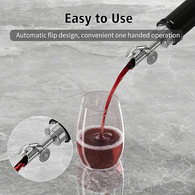 Auto Flip Liquor Pour Spouts 6-Pack, Leak-Proof 304 Stainless Steel Wine Pourer & Olive Oil Dispenser with Food-Grade Silicone for Kitchen, Bar, Restaurant (Silver)