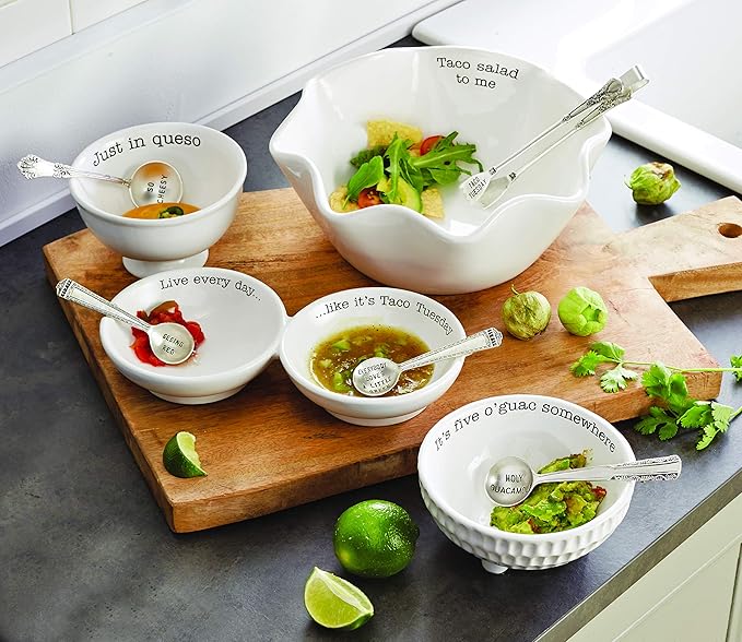Mud Pie Circa Guacamole and Salsa Serving Dish Sets (Five O'Guac)