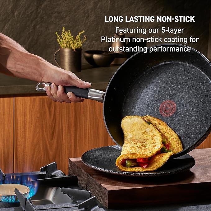 T-Fal Stone Force Platinum Non Stick Saucepan w/Lid 3 Quart, Oven Broiler Safe 400°F, Multipurpose Sauce Pan, Handy Small Pot, Cookware, Kitchen, Pots and Pans, Dishwasher Safe, Black