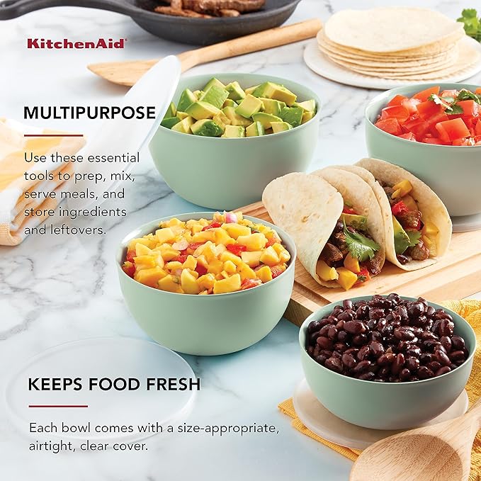KitchenAid Prep Bowls with Lids, Set of 4