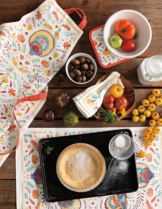 Now Designs Autumn Plenty Thanksgiving Dishtowel - Festive Kitchen Decor