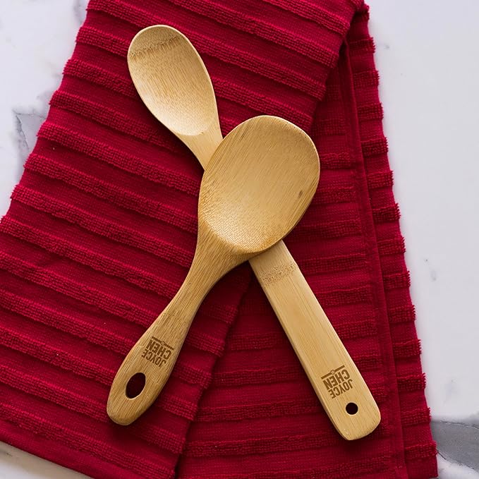 Joyce Chen Burnished Bamboo Wok Utensils, 3-Piece Stir Fry Set