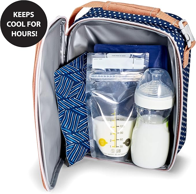 Fit & Fresh Cool Coolers Soft Ice,Flexible Stretch Nylon Reusable Ice Packs for Lunch Boxes & Coolers,Navy Sketch Weave-& Blue,2 Count (Pack of 12)