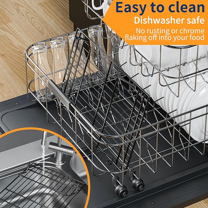 4PCS Cooling Racks for Cooking and Baking, Collapsible 4 Tiers 10"X16" Cool Batches of Cookies, Non-Stick & BPA-Free, Oven and Dishwasher Safe (Black-202)