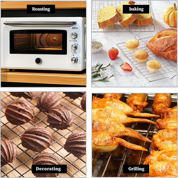 2PCS Cooling Racks for Cooking and Baking, Stainless Steel Wire Rack Suitable for 10" x 15" Sheet Pan and Grilling, Roasting,Drying, Oven and Dishwasher Safe