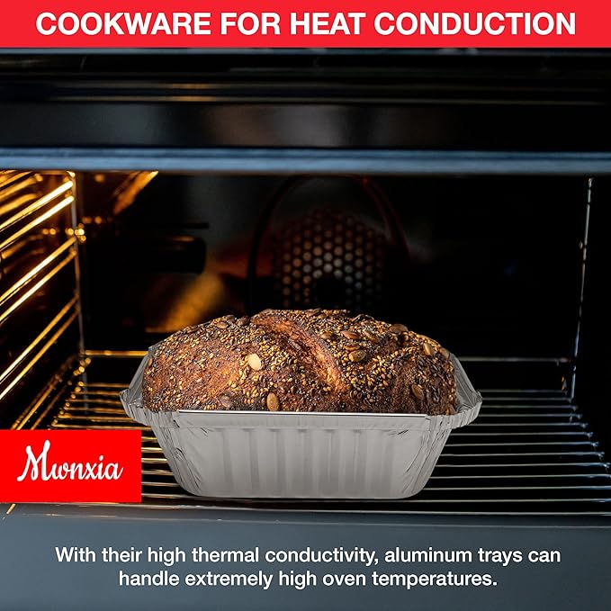 Small Disposable Aluminum Loaf Pans with Lids High Dome for Baking Bread 100 Pack Bulk for Cake, Meatloaf Banana Bread or Lemon Bundt Cake for Bakeries as 1lb Aluminum Loaf Pan