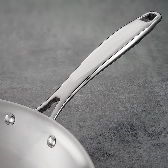Tramontina Signature Tri-Ply Clad Stainless Steel 10-Inch Frying Pan, Induction-Ready Skillet, Dishwasher-Safe, NSF-Certified, Made in Brazil