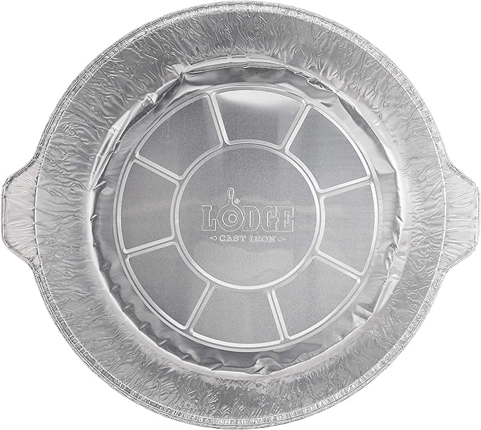 Lodge Silver 12 Inch Aluminum Foil Dutch Oven Liner - 100% Recyclable Dutch Oven Liner - Easy Camp Cooking Cleanup - 3 Pack