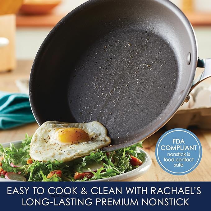 Rachael Ray Cook + Create Hard Anodized Nonstick Cookware/Pots and Pan Set, 10 Piece - Black