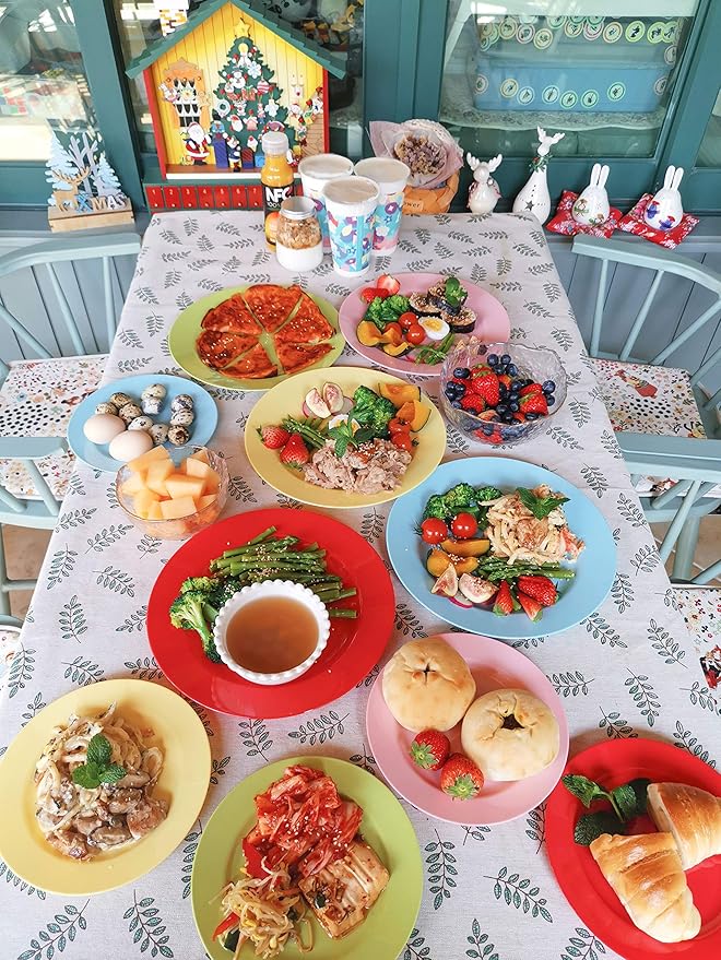 POSATE 60PCS Yellow Disposable Plastic Plates, Heavy Duty Plates for Wedding/Party, 30PCS Dinner Plates 10.25’’ and 30PCS Dessert/Salad Plates 7.5’’, Yellow Plates for Party Event