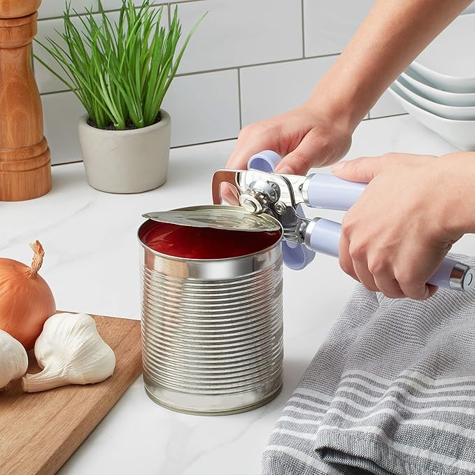 KitchenAid Classic Multifunction Can Opener and Bottle Opener Easy to Use, Razor Sharp Stainless Steel Cutting Wheel, Soft Ergonomic Handles, Lavendar Cream
