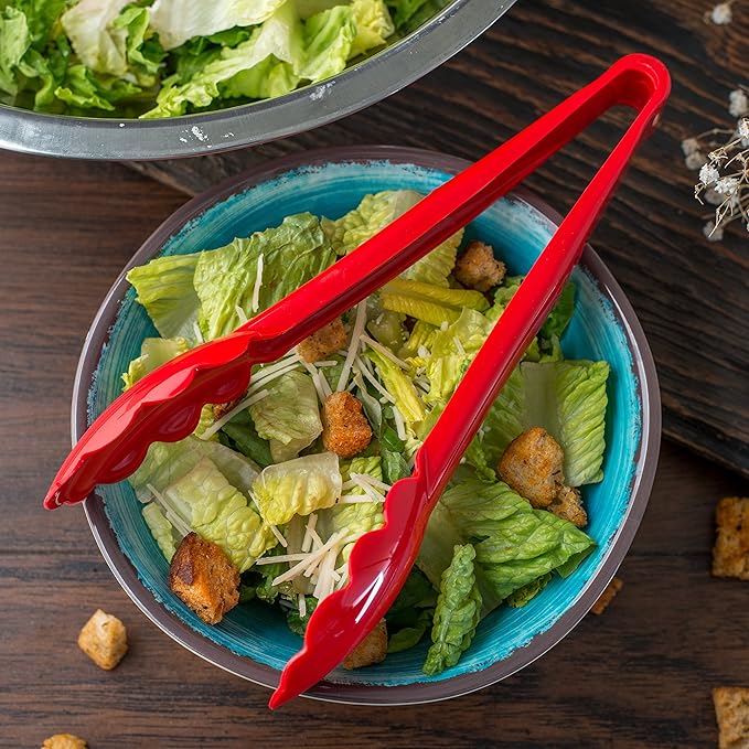 Carlisle FoodService Products 470905 Carly Salad Tong, 9" Utility Tong, 12 Pack