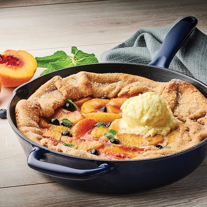 Tramontina Bestow Enameled Cast Iron Skillet, 10-inch Frying Pan, Blue