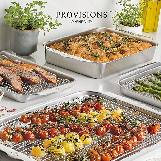 Hestan Provisions OvenBond – 9" x 12.5" Stainless Steel Quarter Sheet Pan Cooling Rack (Pack of 2)