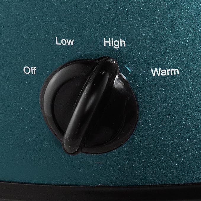 Crock-Pot 7-Quart Manual Slow Cooker, Family Size Serves 8+ People or Fits 6-lb Roast, Removable Stoneware with Warming Setting, Dishwasher Safe for Easy Cleanup, Turquoise