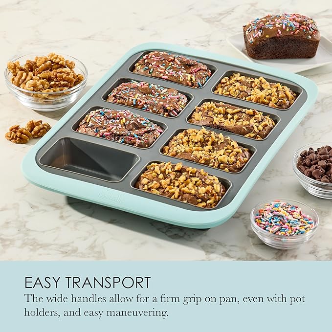 Chicago Metallic 8-Cup Silicone Loaf Pan, 9x5 -Inch Nonstick Bakeware with Wire-Reinforced Rim, BPA-Free Food-Grade Silicone, Oven Safe to 428°F, Dishwasher Safe, Easy Bread Release