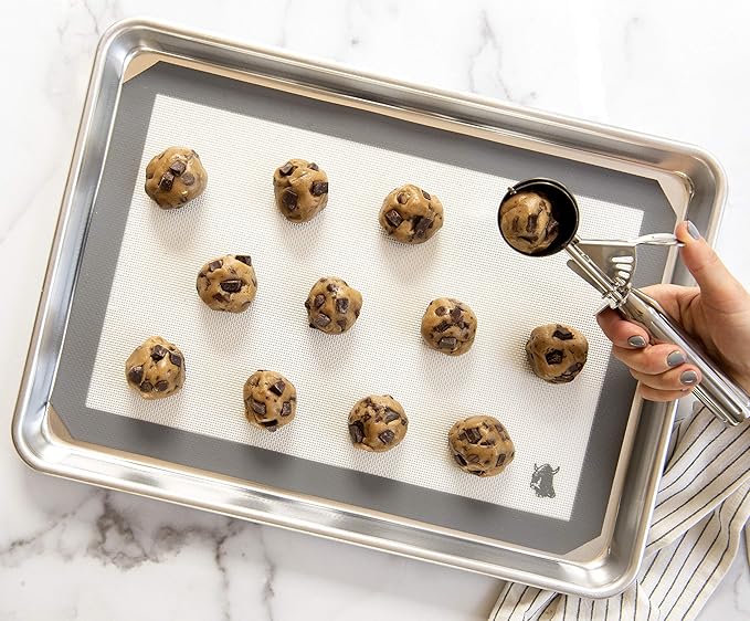 Nordic Ware Naturals Half Sheet Pan, Deluxe Silicone Liner and Cooling Rack, Cookie or Roasting Bakers Set