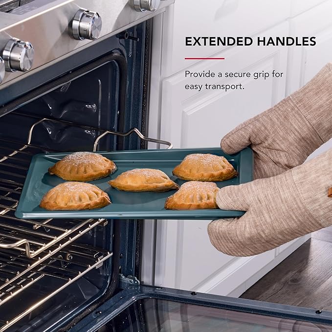 KitchenAid Nonstick Swiss Engineered Aluminized Steel Cookie Slider, Dishwasher Safe, Agave, 10x15 Inch