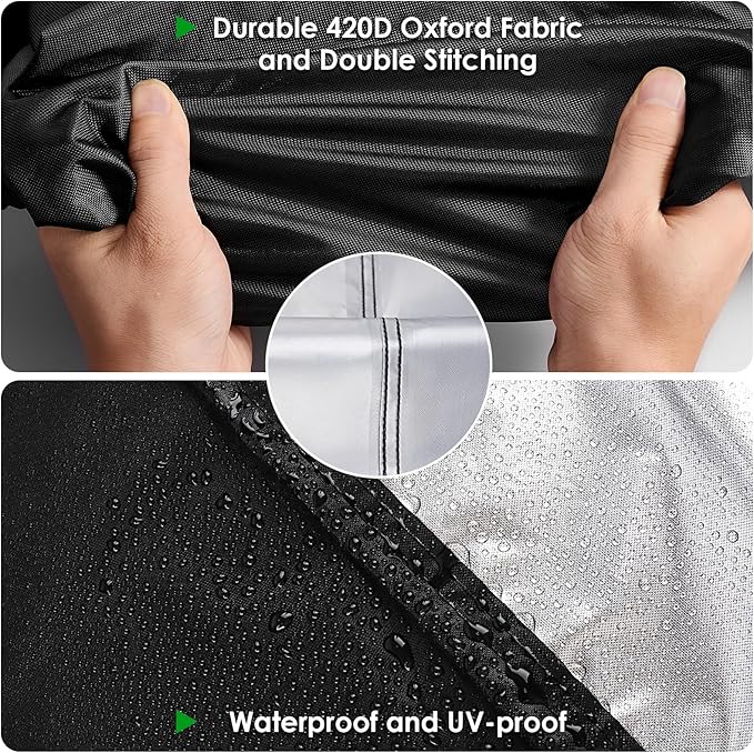 Outdoor Table Cover for Tall Bar Height Patio Table, 51inch Waterproof Prep Table Cover for Dining Table,Grill Cart,Stainless Steel/Metal Table,Black-51"L x 24"W x 35"H