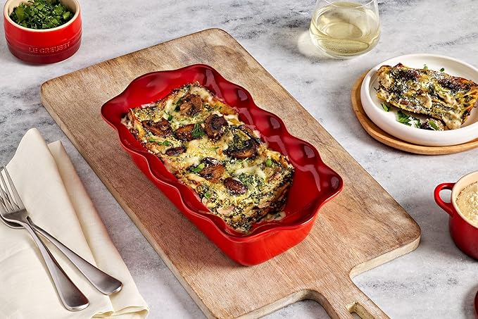 Le Creuset Stoneware Heritage Fluted Loaf Pan, 9", Oyster
