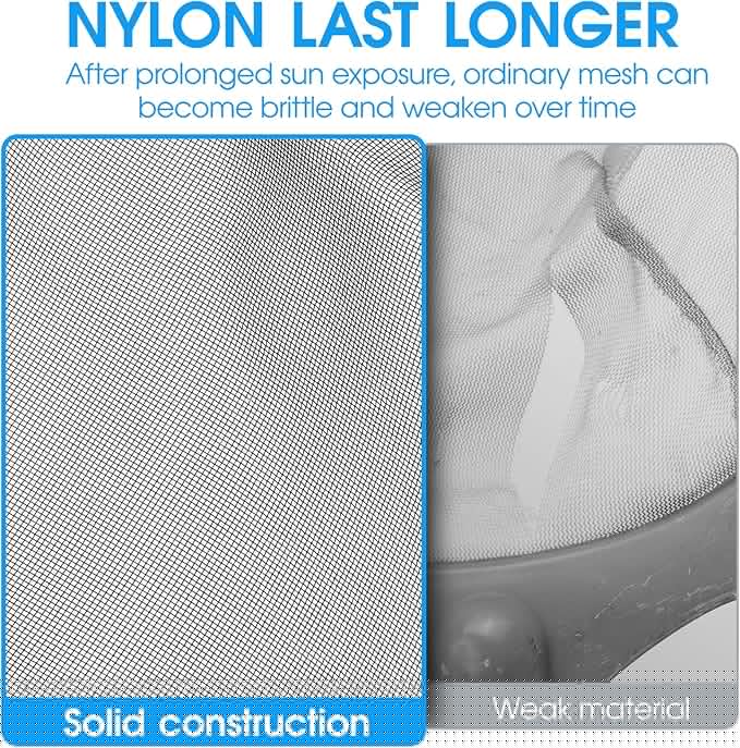 TidyMister 20'' Self-Repair Pool Skimmer Net Pool Cleaning Net with Heavy Duty Nylon Mesh, Aluminum Frame, Deep Debris Bag, for Above Ground Pool In-ground Pool Leaf Rake Net (Without Pole)