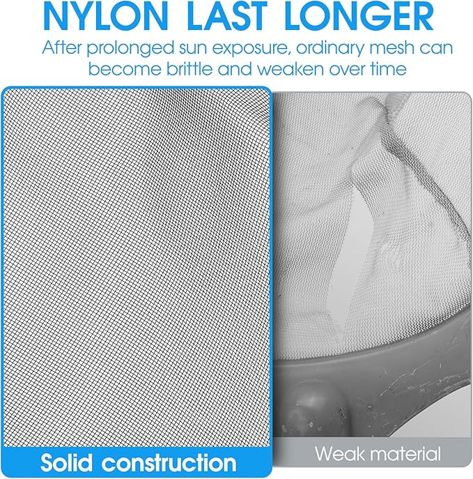 17.5'' Self-repair Pool Net with Pole 10 Ft Thick Aluminum 8 Sections Detachable Pool Poles & Nylon Fine Mesh Netting Bag Wear Resistant Pool Skimmer Net Leaf Rake for Above Ground In-ground Pools