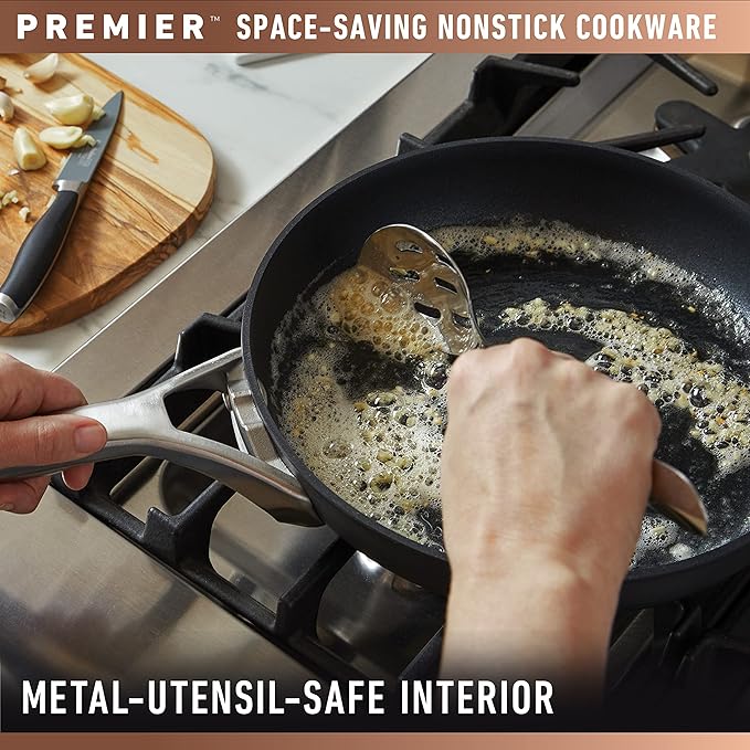 Calphalon® Premier™ Space-Saving Hard-Anodized Nonstick 12-Quart Stock Pot with Lid