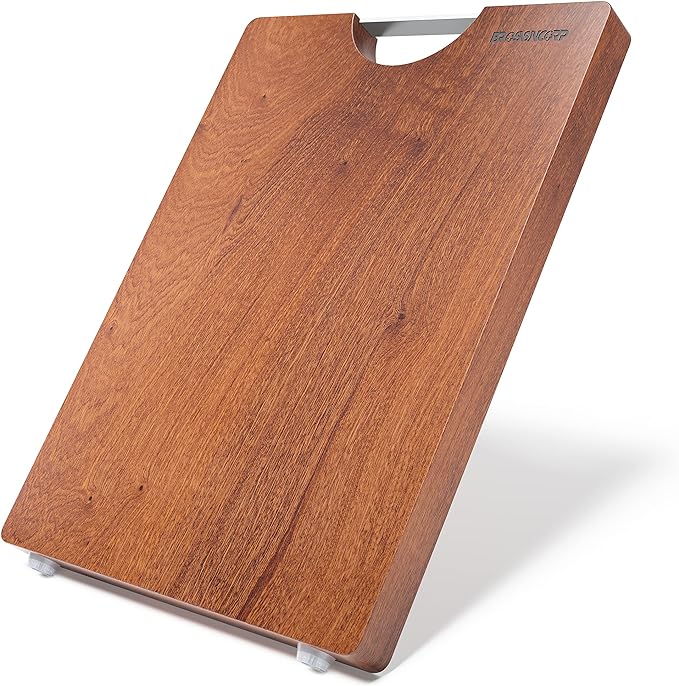 Real Solid Sapele Cutting Board One Piece No Glue Non Toxic All Whole Single Wood Butcher Block Thick Hard Wood Heavy Duty Edge Grain (X-Large, 17.71"L*11.81"W*1.18"Th)