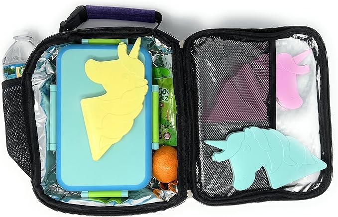 Healthy Packers® Slim Reusable Ice Packs for Lunch Boxes Kids and Adults | Long‑Lasting Thin Freezer Packs for Coolers, Bento Boxes, Lunch Bags, Travel, School Meals, and Meal Prep (3-Pack | Unicorn)