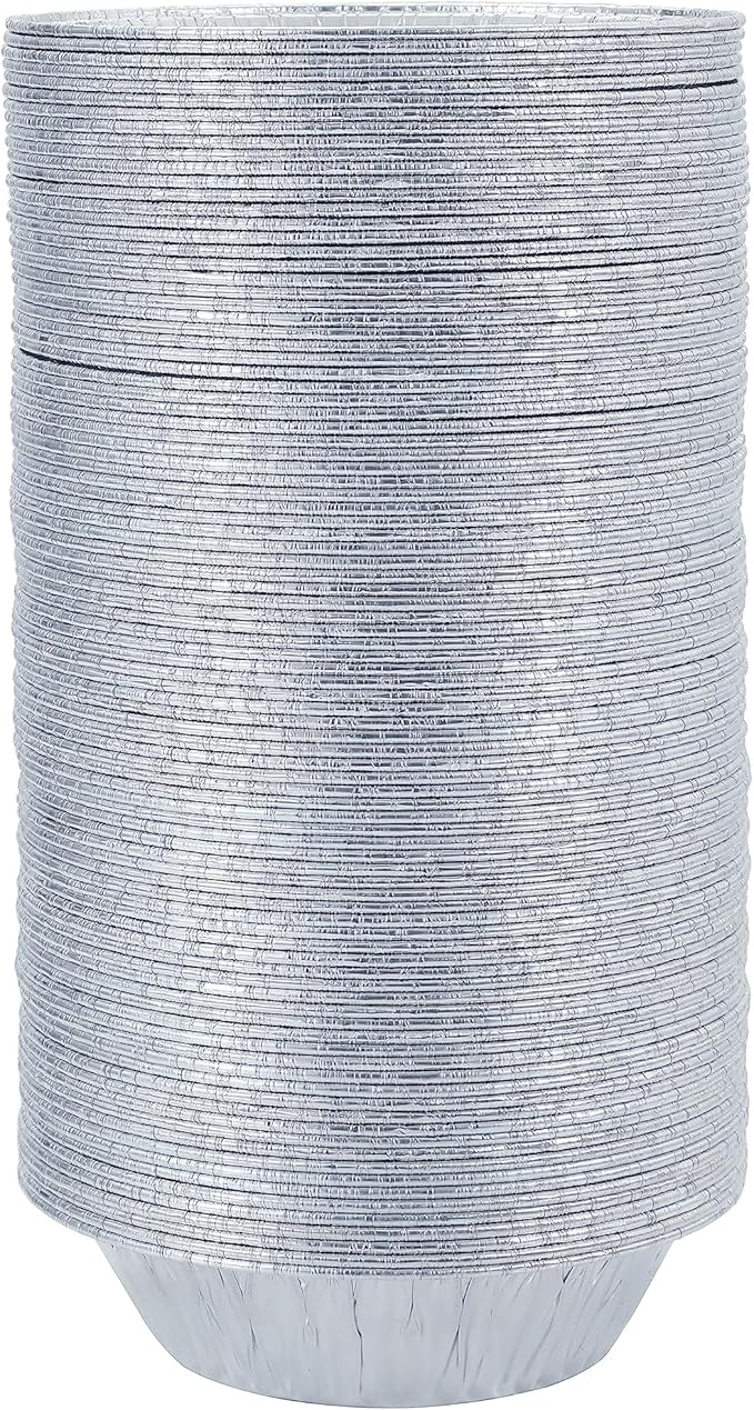 Pie Pans (100 Pack) 5 inch HEAVY-DUTY Disposable Aluminum Foil pie/tart Pans for Baking Personal Mini Pies, Foil Pie Tin for Bakeries, Cafes,Easily Stack & Store, Freeze & Reheat
