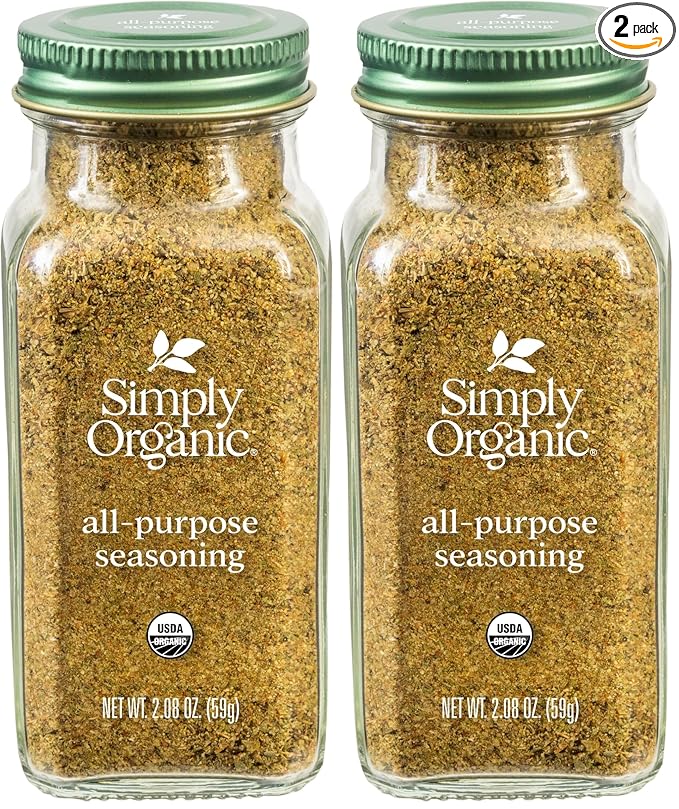 Simply Organic All-Purpose Seasoning Blend, 2.08 Ounce Jar, Great on Chicken, Steak, Beef and More (Pack of 2)