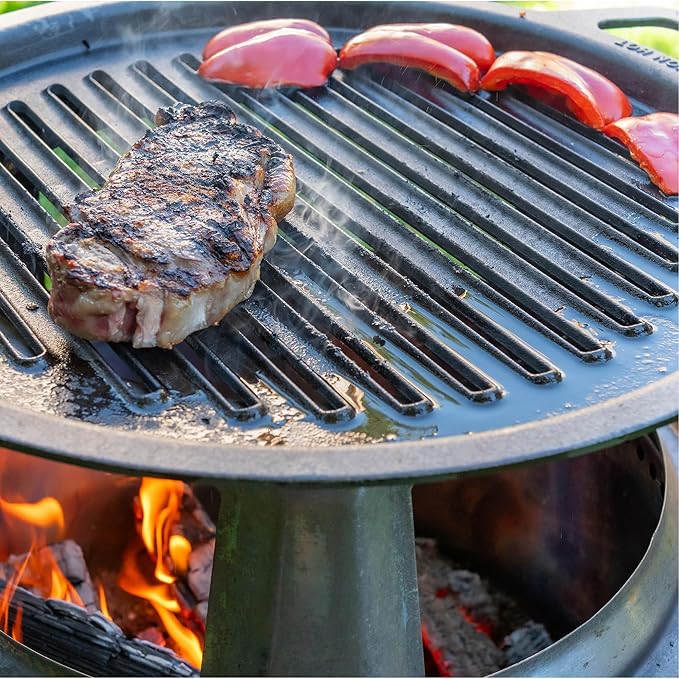 Solo Stove Ranger Cast Iron Grill Top, Cookware for Ranger fire pit, Fireplace accessory, Cooking surface: 14.25", Weight: 13 lbs