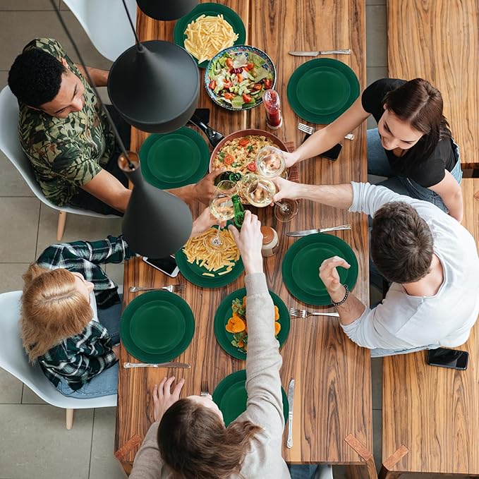 40Pcs Disposable Paper Plates Green,Including 20pcs 9" and 20pcs 7" Plates,Strong and Sturdy Disposable Plates for Party, Dinner, Holiday, Picnic,Birthday Party, Dinner Table, Wedding