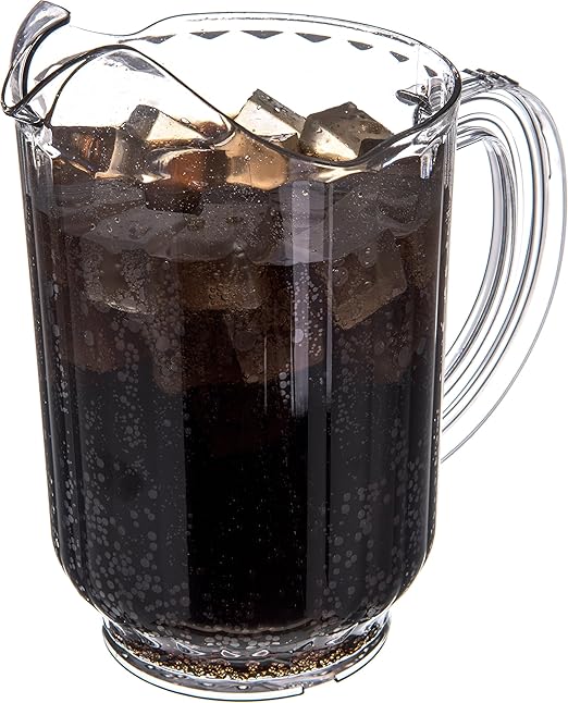 Carlisle FoodService Products 554607 Restaurant-Style SAN Plastic Pitcher, 60 oz., Clear (Pack of 6)