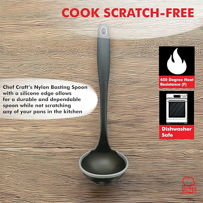 Chef Craft Nylon Ladle w/Silicone Edge
