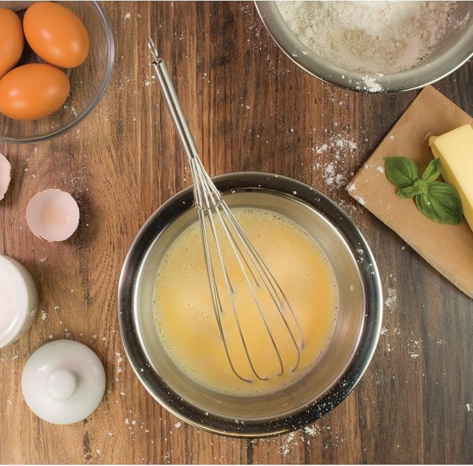 Mrs. Anderson’s Baking Egg and Batter Whisk, 18/8 Stainless Steel, 12-Inches