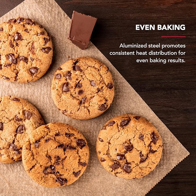 KitchenAid 10x15in Nonstick Aluminized Steel Cookie Slider, Contour Silver