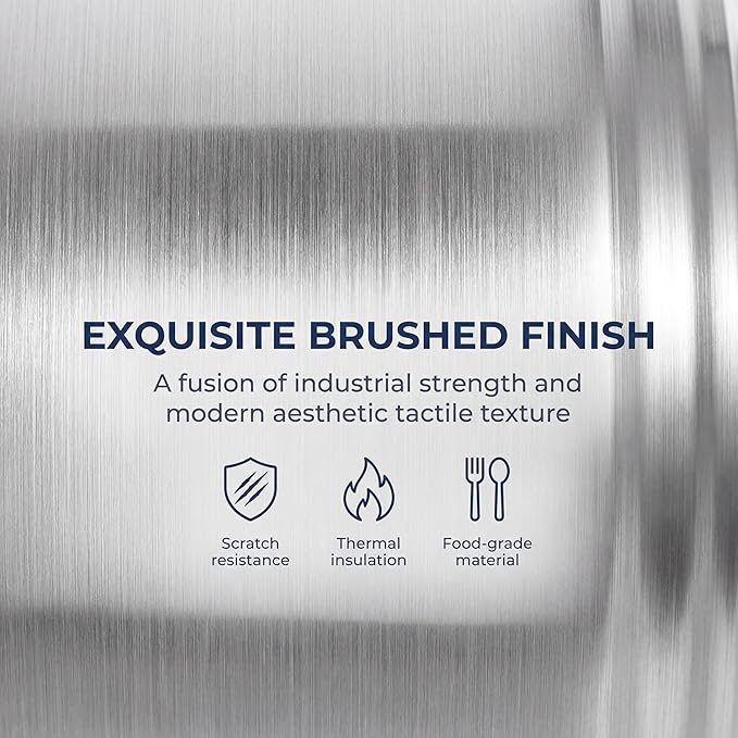 7.4" Stainless Steel Serving Bowls - 34oz Large Pasta, Ramen, Vegetable Salad, Kitchen Soup, Mixing Bowls for Cooking Baking - Silver, Dishwasher Safe