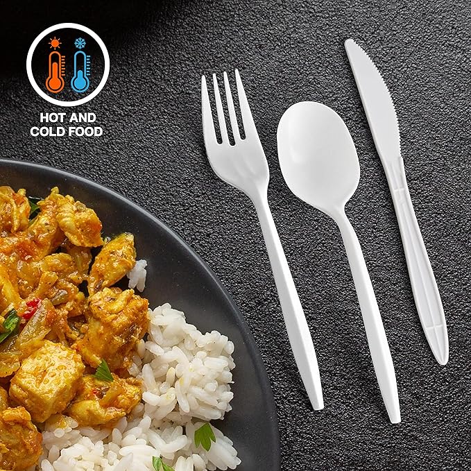 White Plastic Forks Bulk 1000 Count - Medium Weight Bulk Forks Disposable For Home, Parties And Caterings, Premium Disposable Forks.